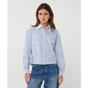 Esqualo HemdsBloes: Blauw gestreept, lange mouw ( ESQ.324 )