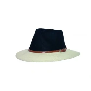 UV dames/heren zonnehoed fedora zwart wit