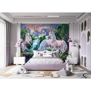 Poster behang Unicorn Paarden Paradise 305 x 244 cm