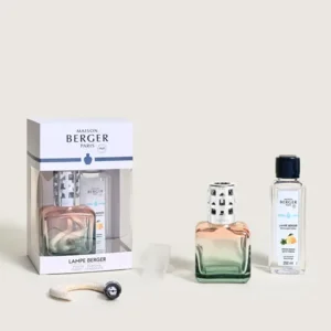 set Lampe Berger Glaçon pêche/vert + 250 ml Zeste de Verveine