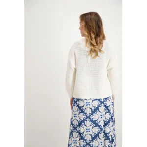 Signe Nature Cardigan: ecru, grof gebreid ( Signe.1202 )