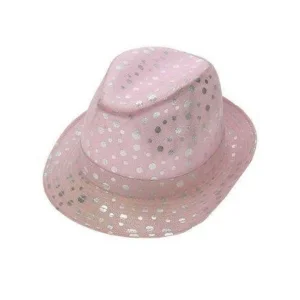 Hoed - Roze - Deukhoed - Metallic stip