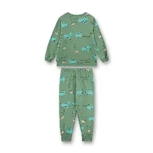 Sanetta pyjama Jongens: groen, teckels / krokodillen ( SAN.177 )