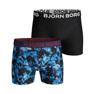 Björn Borg Shorts for him 2P Cotton Stretch Bonnie Blue, zwart blauw