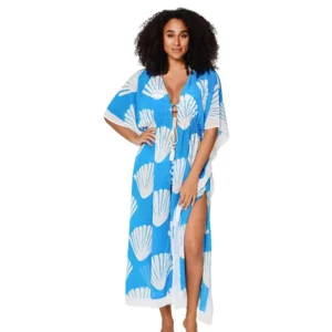Lingadore Summer Stripes kimono in blauw en wit