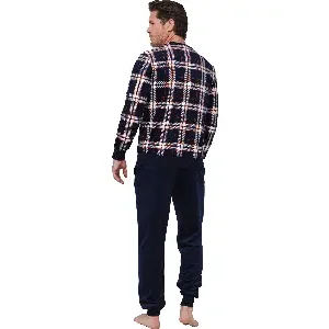 Pastunette pyjama heren: fleece, donker blauw ( PAS.131 )