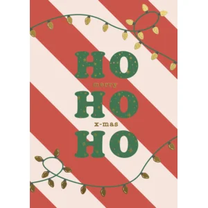 Kaarten - Kerst - Hangpak - HO HO HO - 10st. - HPK.1004