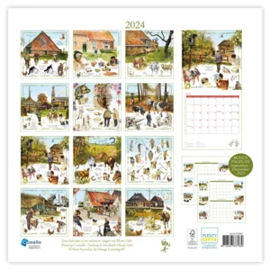 Kalender - 2024 - Rien Poortvliet - Lang leve de boerderij - 30x30cm