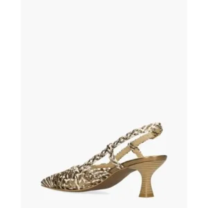 Maripé Lavanda Bruin/Wit/Goud Dames Slingbackpumps