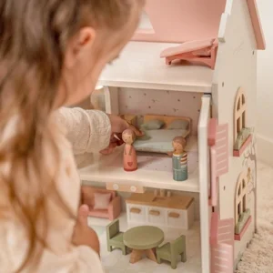 Poppenhuis - Medium - Met meubels en twee popjes