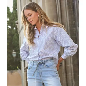 Esqualo HemdsBloes: Blauw gestreept, lange mouw ( ESQ.324 )