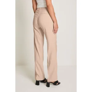 Linnen broek, beige tint  elastiek in de lenden  recht model  zeer aangename fitting (  PARA.365 )
