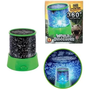 Nachtlamp - Projectielamp - Wereld van de dino's - 12x11x11cm - 3+