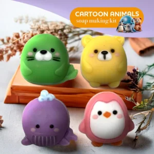 Zeep pakket Cartoon diertjes 1KG zeepbasis + 3X10 ml kleurstof + 1X10 ml geurolie + 1 vorm
