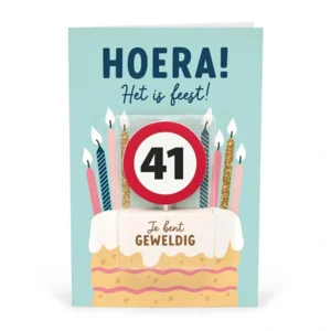 Kaart - Taartkaarsje - 41 jaar