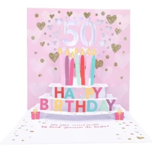 Kaart - Pop-up, licht & muziek - Happy birthday, 50 - 007A