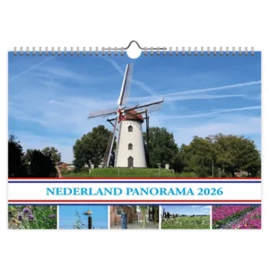 Maand kalender - 2026 - Holland panorama - Molen - 23,5x33,5cm