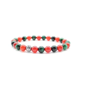 Green And Red Football Bracelet 8mm