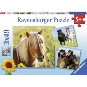 Ravensburger Puzzel Schattige pony's 3x49 stukjes