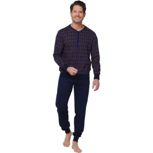 Pastunette Heren Pyjama: Blauw, 100% katoen ( PAS.121 )