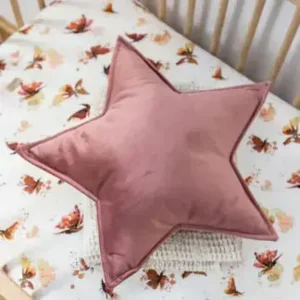 Babyly Fluwelen Sierkussen Ster Roze 45cm Baby