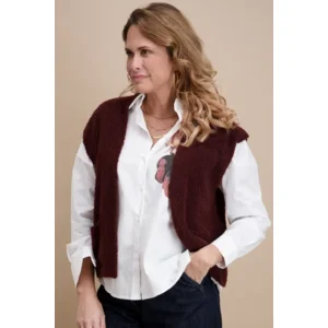 Signe Nature Dames Gilet: Aubergine, mouwloos ( Signe.1408 )
