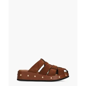 Miss Olivia Gilda Cognac Damesslippers