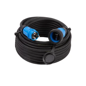 Verlengkabel Pro Line - 40 meter - 3G2.5 mm² - Neopreen - IP44 - Penaarde - Blauwe stekkers
