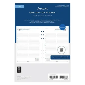Filofax agendavulling  A5 - 1 dag per blad 2026