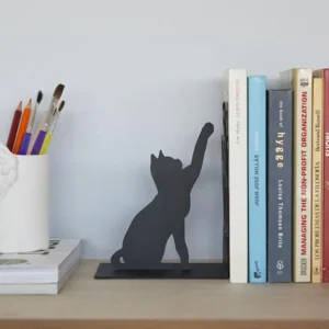 BALVI Boekensteun Kat Vissende Kat Zwart metaal