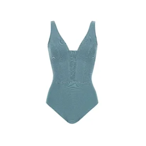 Sunflair Badpak: Jeansblauw, fantasie aan de borst  sunf.196