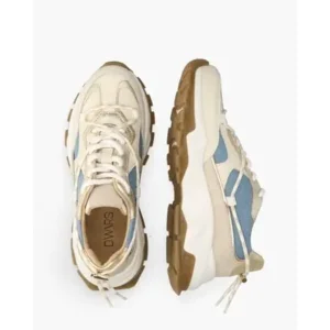 DWRS Label Bonney Denim Beige/Blauw Damessneakers