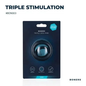 Boners Triple Cockring Voor Penis & Ballen