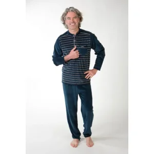Perlina Pyjama Heren: Chase, Blauw, Velours ( LINA.161 )