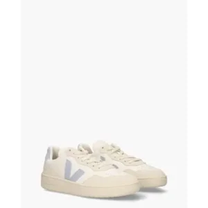 Veja V90 O.T. Leather Wit/Lichtblauw Damessneakers