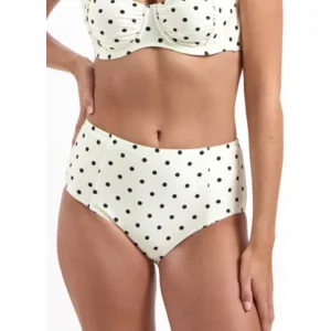 Cyell On Point triangelbikini in ivoor met zwarte polkadots