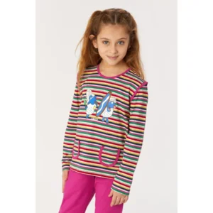 Woody meisjes pyjama multicolor gestreept