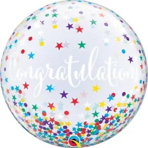 Folieballon - Congratulations - Sterren - Bubble - 56cm - Zonder vulling