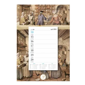 Weeknotitie Kalender -2024 - Op schild - Anton Pieck - Bakkerswinkel - 21x34cm