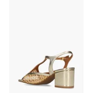 Di Lauro Demetria Beige/Goud Damessandalen
