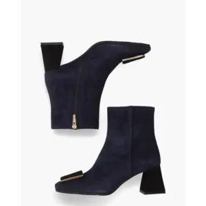 Eva Luna 6537 Donkerblauw/Zwart Dames Enkelboots