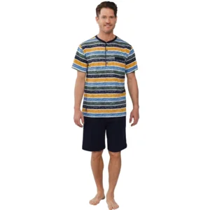 Pastunette Heren Pyjama: Gestreept, korte broek ( PAS.69 )