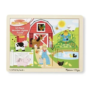 Melissa & Doug - Houten puzzel - Boerderij - 12 stukjes