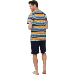 Pastunette Heren Pyjama: Gestreept, korte broek ( PAS.69 )