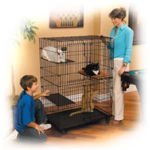 Midwest Kattenbench  91x60x128cm play pen met 1 kussen