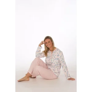 Perlina Dames pyjama: Erina A, Roze, gemoltoneerd ( LINA.97 )