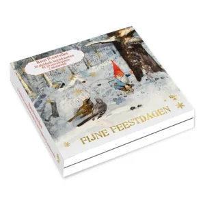 Kaarten - Kerst - Rien Poortvliet - Vogels & skieën tussen bomen - 10st.