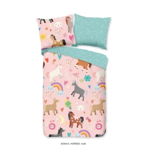 Kinder dekbedovertrek Paarden en Regenbogen