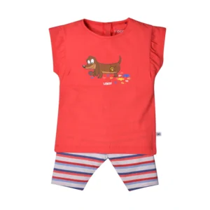 Woody meisjespyjama voor baby's, rood - Hond - 201-3-BAB-S/426