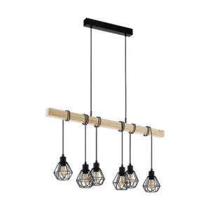 Townshend 5 - Hanglamp - E27 - 100 cm - Bruin/Zwart